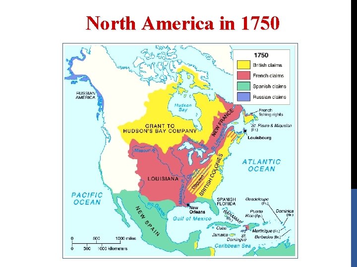 North America in 1750 