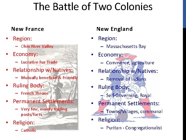 The Battle of Two Colonies New France • Region: – Ohio River Valley •