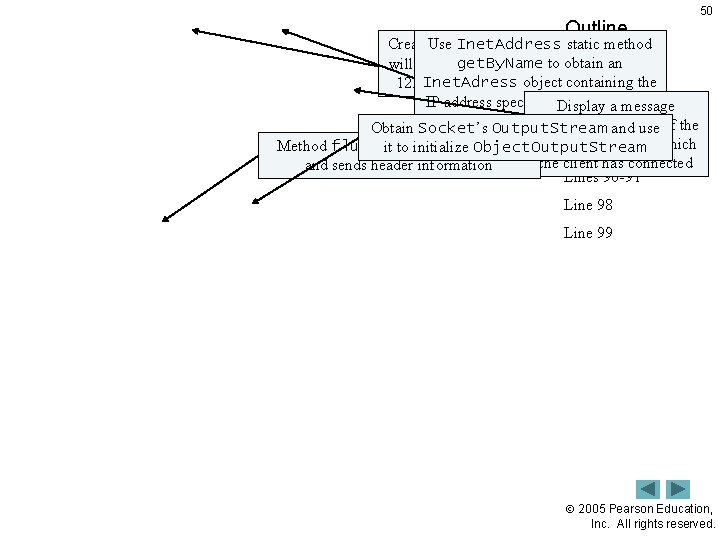 Outline 50 Create. Use a Socket Inet. Address that static method get. By. Name