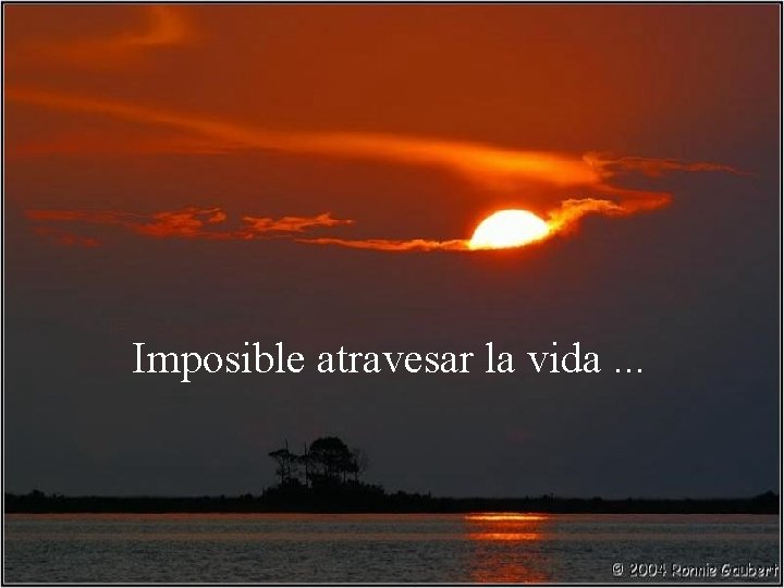Imposible atravesar la vida. . . 