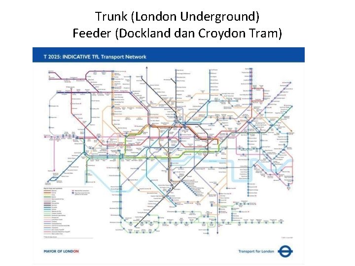 Trunk (London Underground) Feeder (Dockland dan Croydon Tram) 