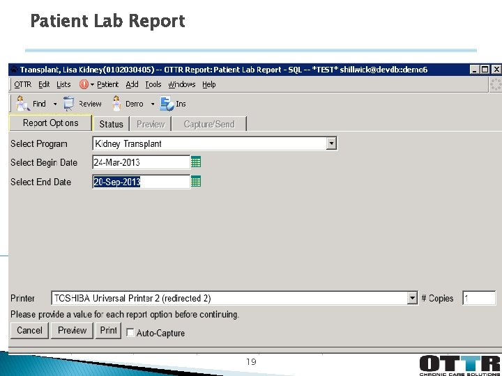 Patient Lab Report 19 