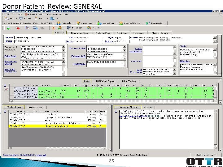 Donor Patient Review: GENERAL 25 Donor Patient Review: GENERAL 25