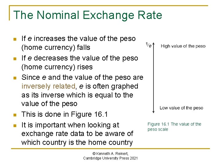 The Nominal Exchange Rate n n n If e increases the value of the