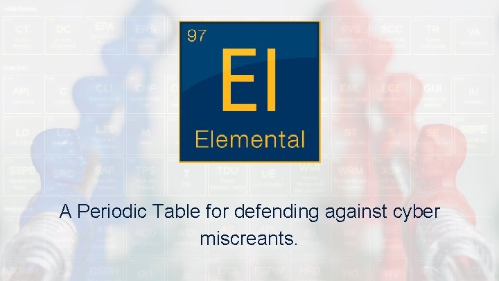 A Periodic Table for defending against cyber miscreants. 