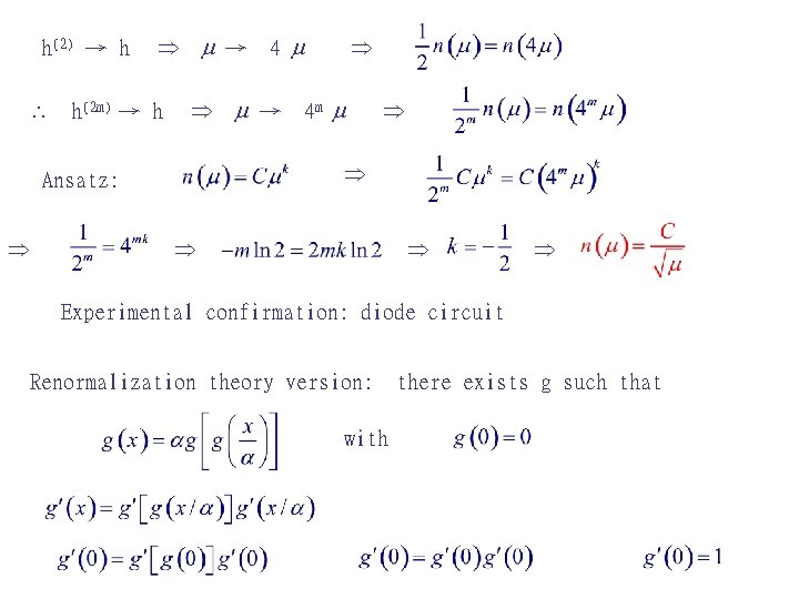 h(2) → h h(2 m) → h → 4 m Ansatz: → 4 Experimental