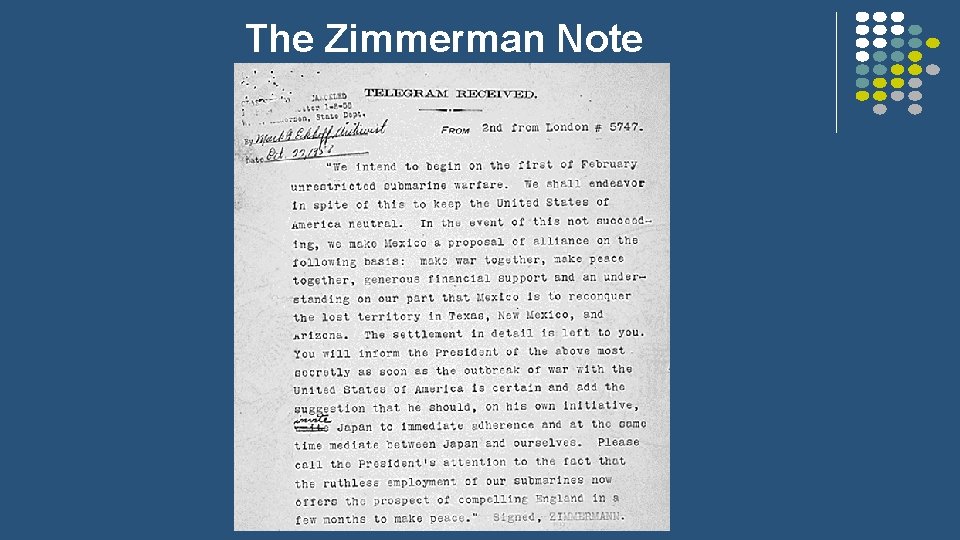 The Zimmerman Note 