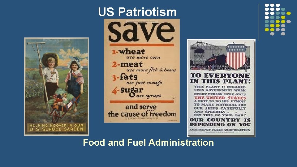 US Patriotism Food and Fuel Administration 