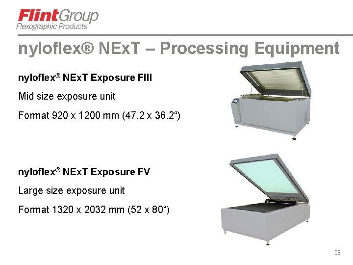 nyloflex® NEx. T – Processing Equipment nyloflex® NEx. T Exposure FIII Mid size exposure