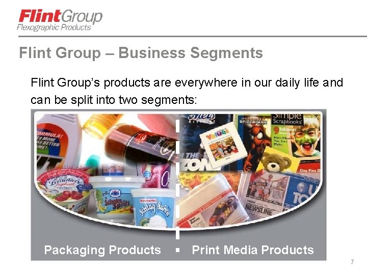 Flint Group – Business Segments Flint Group’s products are everywhere in our daily life