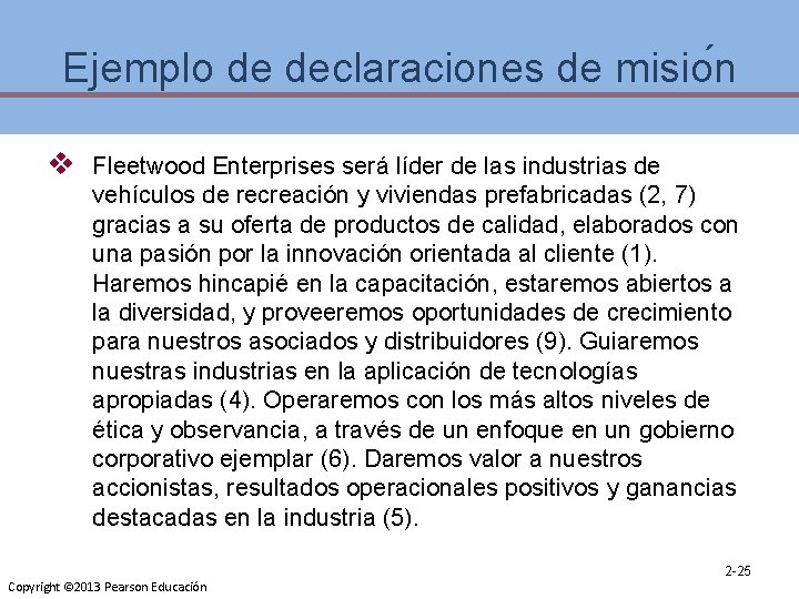 Ejemplo de declaraciones de misio n v Fleetwood Enterprises será líder de las industrias