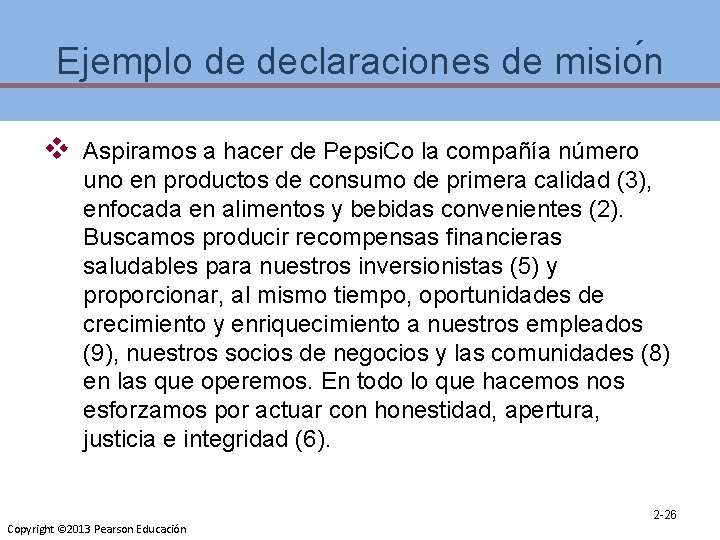 Ejemplo de declaraciones de misio n v Aspiramos a hacer de Pepsi. Co la