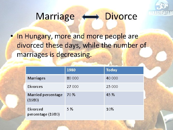 Marriage Divorce • In Hungary, more and more people are divorced these days, while