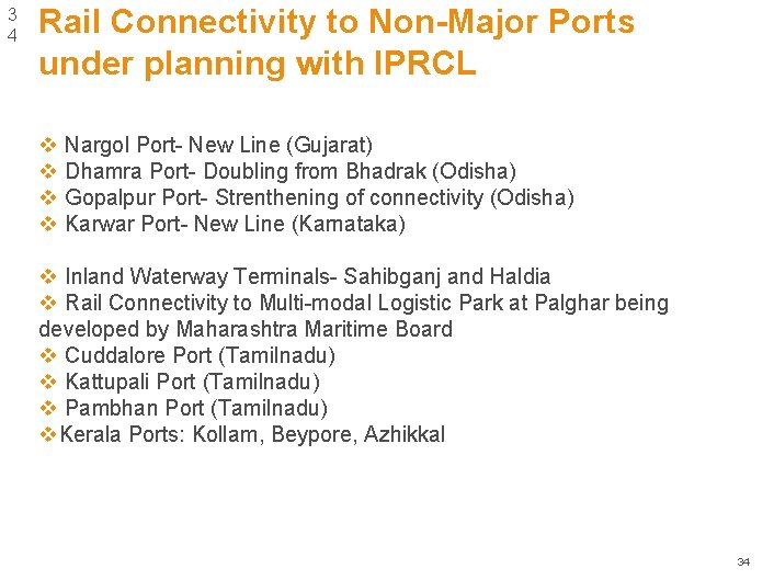 3 4 Rail Connectivity to Non-Major Ports under planning with IPRCL v Nargol Port- 3 4 Rail Connectivity to Non-Major Ports under planning with IPRCL v Nargol Port-