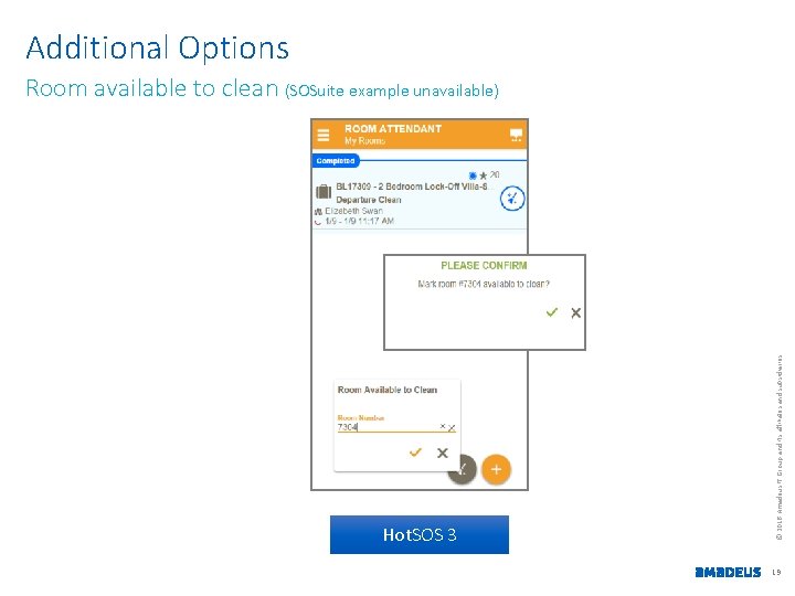 Additional Options Hot. SOS 3 © 2016 Amadeus IT Group and its affiliates and