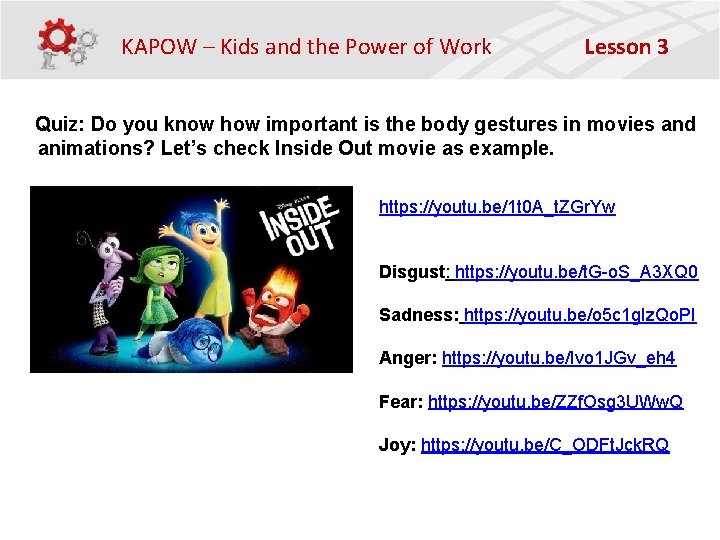 KAPOW – Kids and the Power of Work Lesson 3 Quiz: Do you know