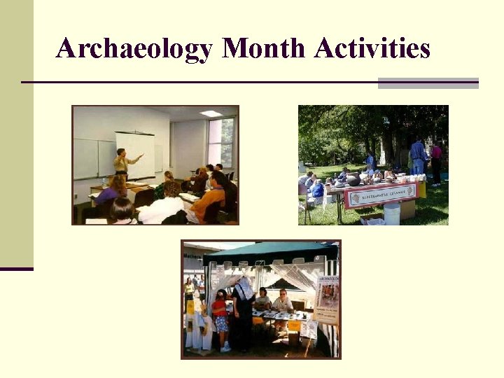 Archaeology Month Activities 