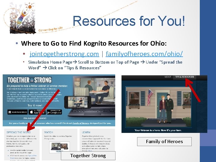 Resources for You! • Where to Go to Find Kognito Resources for Ohio: •