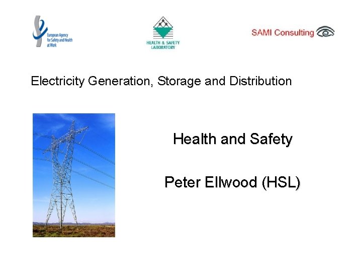 Electricity Generation, Storage and Distribution Health and Safety Peter Ellwood (HSL) 