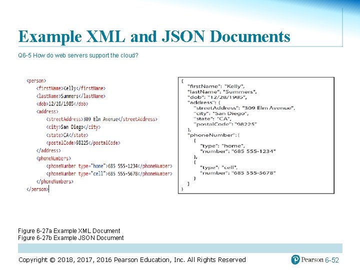 Example XML and JSON Documents Q 6 -5 How do web servers support the