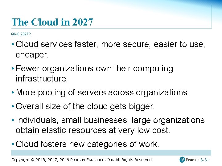 The Cloud in 2027 Q 6 -8 2027? • Cloud services faster, more secure,