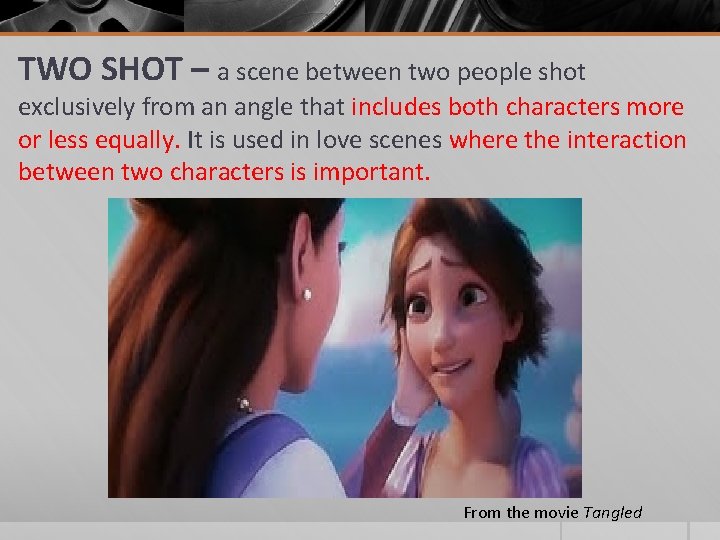 TWO SHOT – a scene between two people shot exclusively from an angle that TWO SHOT – a scene between two people shot exclusively from an angle that
