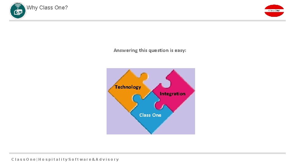 Why Class One? Answering this question is easy: Technology Integration Class One Class. One|Hospitality.