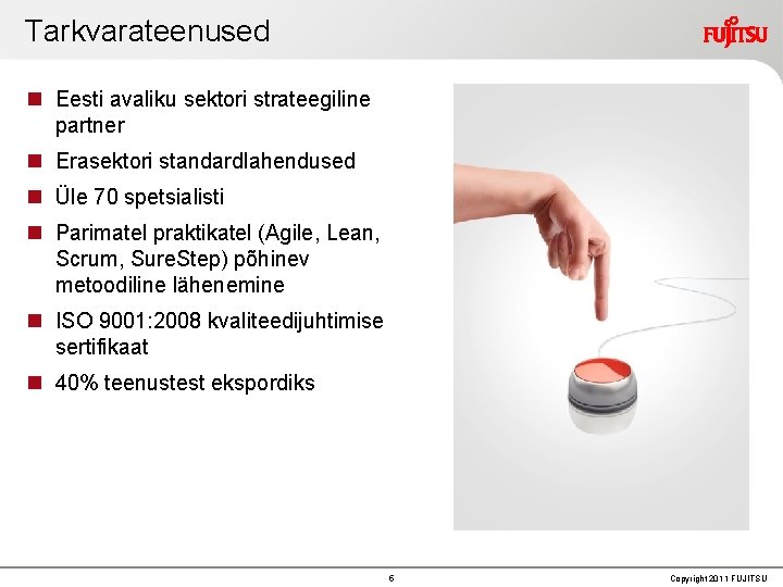 Tarkvarateenused Eesti avaliku sektori strateegiline partner Erasektori standardlahendused Üle 70 spetsialisti Parimatel praktikatel (Agile, Tarkvarateenused Eesti avaliku sektori strateegiline partner Erasektori standardlahendused Üle 70 spetsialisti Parimatel praktikatel (Agile,