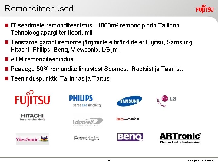 Remonditeenused IT-seadmete remonditeenistus – 1000 m 2 remondipinda Tallinna Tehnoloogiapargi territooriumil Teostame garantiiremonte järgmistele Remonditeenused IT-seadmete remonditeenistus – 1000 m 2 remondipinda Tallinna Tehnoloogiapargi territooriumil Teostame garantiiremonte järgmistele