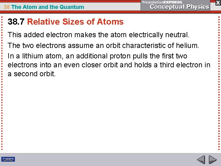 38 The Atom and the Quantum 38. 7 Relative Sizes of Atoms This added