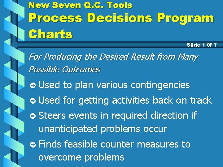 New Seven Q. C. Tools Process Decisions Program Charts Slide 1 0 f 7