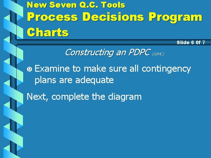 New Seven Q. C. Tools Process Decisions Program Charts Slide 6 0 f 7