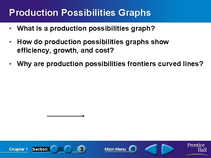 Production Possibilities Graphs • What is a production possibilities graph? • How do production