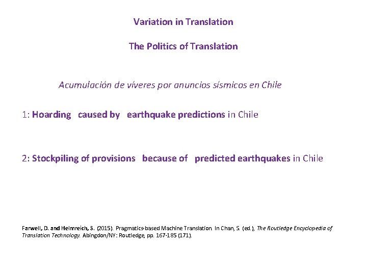 Variation in Translation The Politics of Translation Acumulación de víveres por anuncios sísmicos en Variation in Translation The Politics of Translation Acumulación de víveres por anuncios sísmicos en