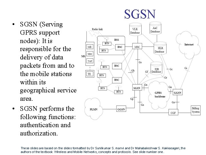  • SGSN (Serving GPRS support nodes): It is responsible for the delivery of