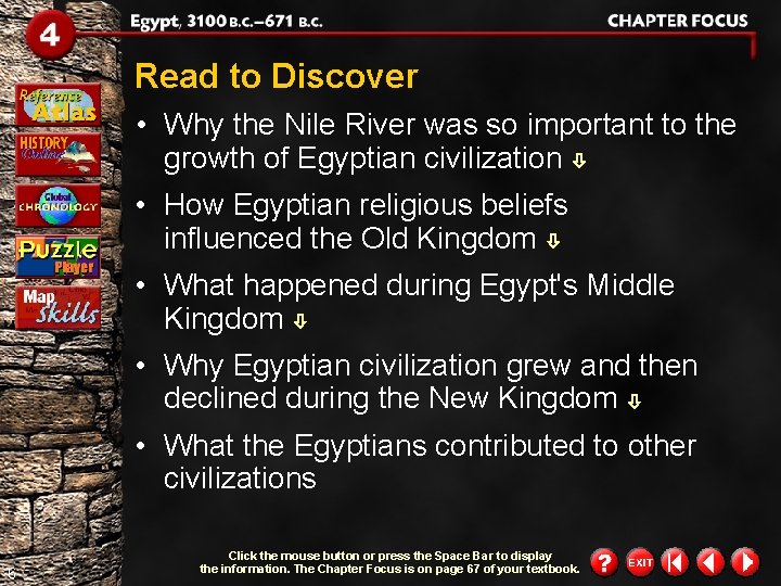 Read to Discover • Why the Nile River was so important to the growth Read to Discover • Why the Nile River was so important to the growth