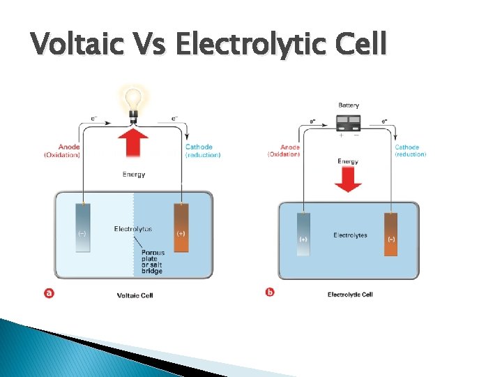 Voltaic Vs Electrolytic Cell 