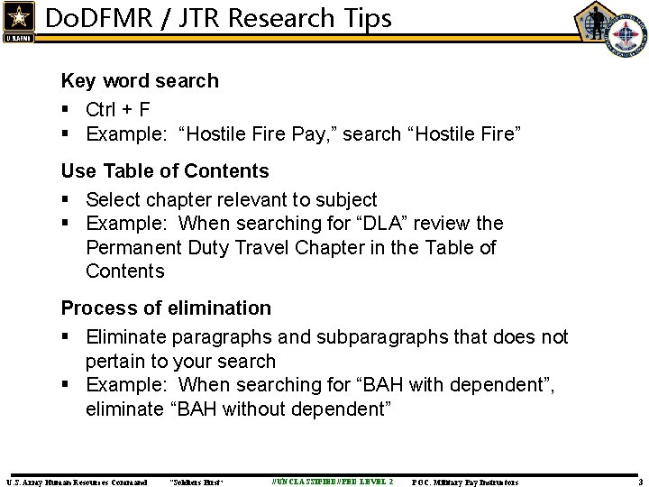 Do. DFMR / JTR Research Tips Key word search § Ctrl + F §