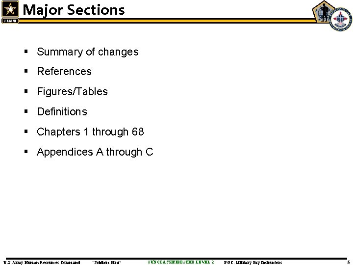 Major Sections § Summary of changes § References § Figures/Tables § Definitions § Chapters