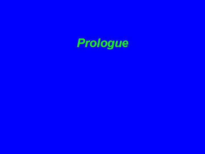 Prologue 