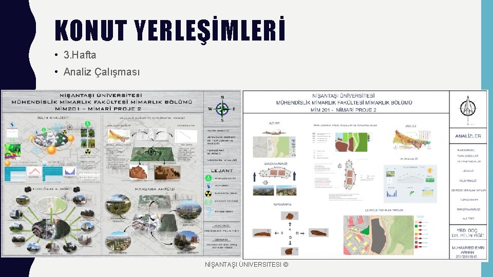 KONUT YERLEŞİMLERİ • 3. Hafta • Analiz Çalışması NİŞANTAŞI ÜNİVERSİTESİ © 