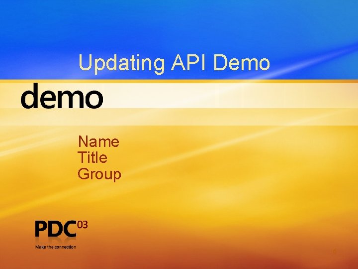 Updating API Demo Name Title Group 6 