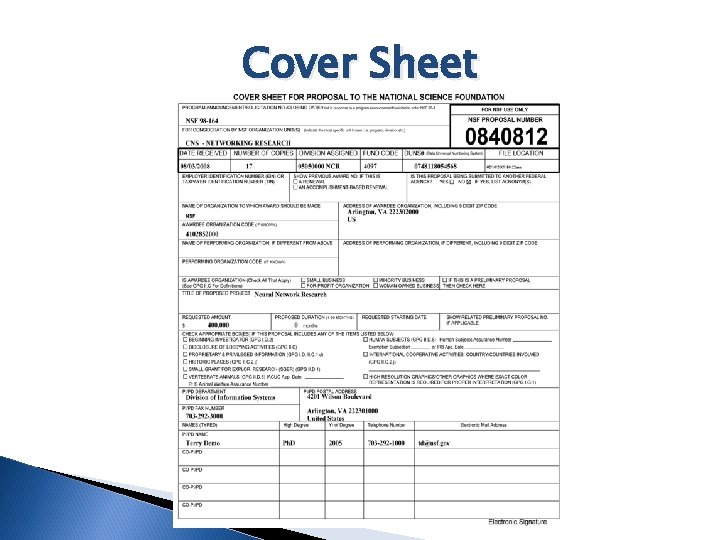 Cover Sheet 