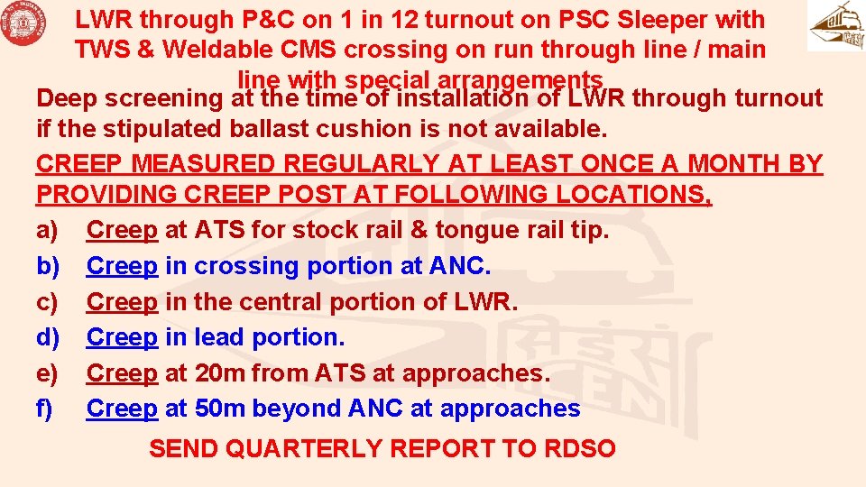 LWR through P&C on 1 in 12 turnout on PSC Sleeper with TWS & LWR through P&C on 1 in 12 turnout on PSC Sleeper with TWS &