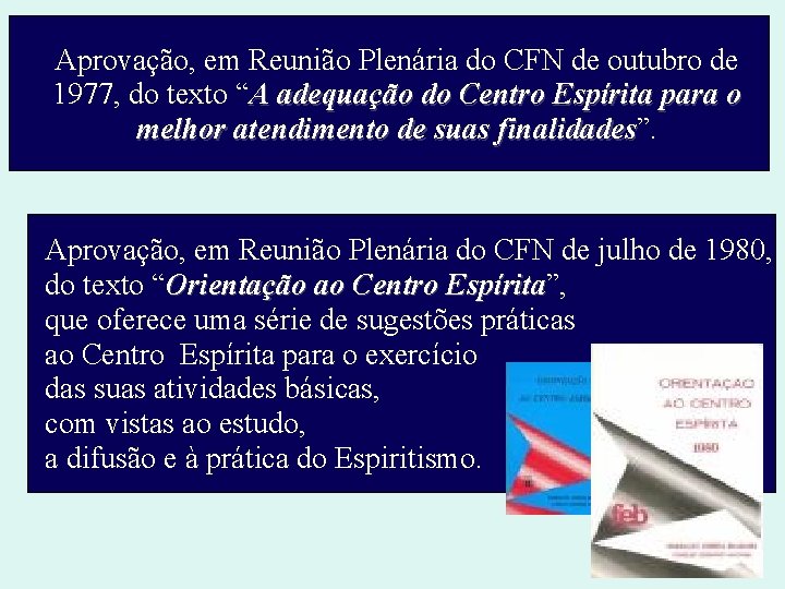 Aprovação, em Reunião Plenária do CFN de outubro de 1977, do texto “A adequação