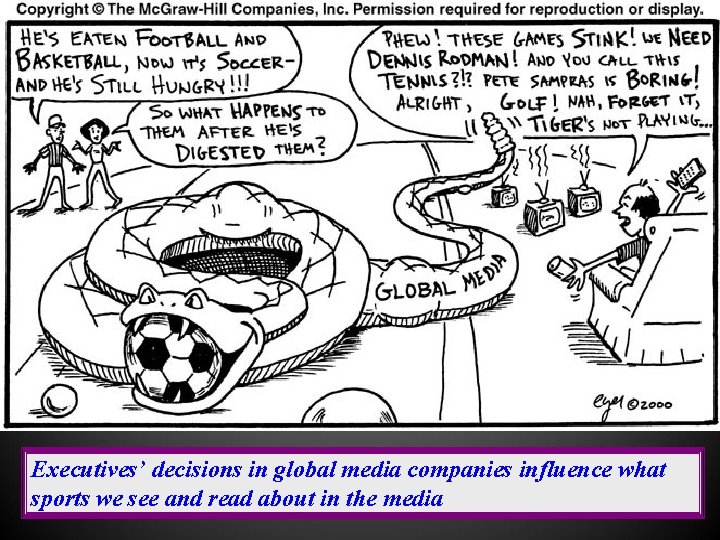 Executives’ decisions in global media companies influence what sports we see and read about