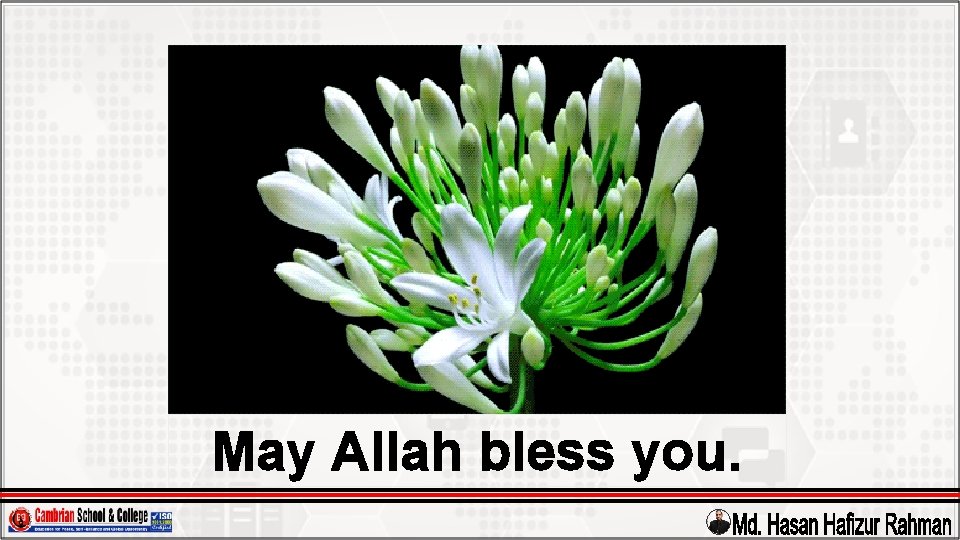 May Allah bless you. 