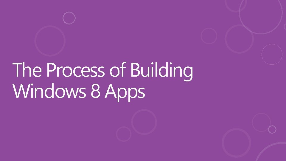 The Process of Building Windows 8 Apps 