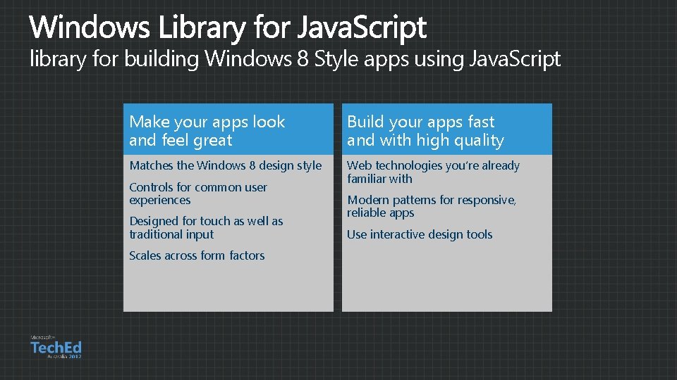 library for building Windows 8 Style apps using Java. Script Make your apps look