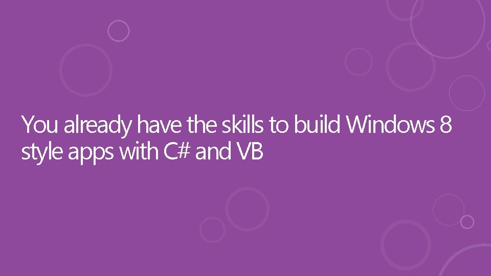 You already have the skills to build Windows 8 style apps with C# and